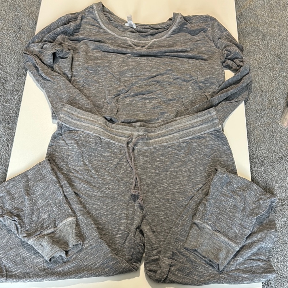 Gray Pajama Set Relaxed Fit